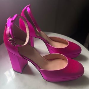 J Crew Collection Maisie platform heels (fuschia)